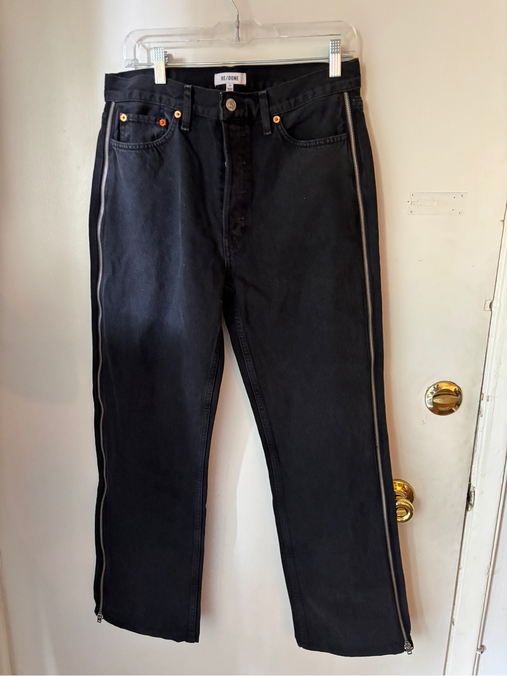 RE/DONE Black Side-Zip women’s jeans